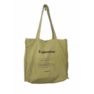 Shoo La Rue Canvas Tote Bag Explore Beige Tan 14.5"x14.5"